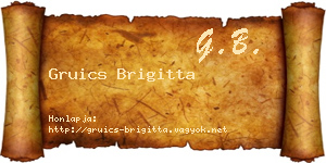 Gruics Brigitta névjegykártya